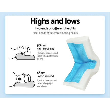 Giselle Cervical Pillow Memory Foam Contour Pillow Neck Support Cool Gel 4