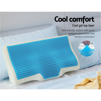 Giselle Cervical Pillow Memory Foam Contour Pillow Neck Support Cool Gel 6