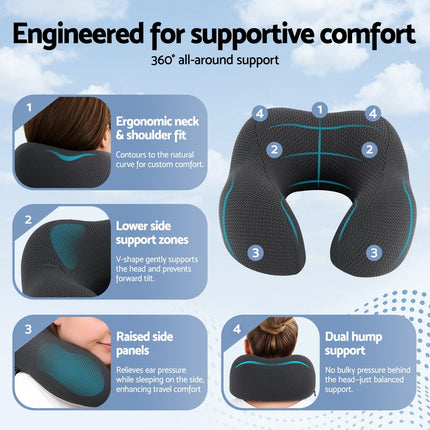 Giselle Bedding Travel Neck Pillow U-Shape Support Memory Foam Plane Car Cushion 5