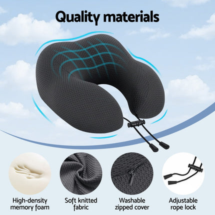 Giselle Bedding Travel Neck Pillow U-Shape Support Memory Foam Plane Car Cushion 6