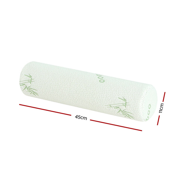 Giselle Bedding Memory Foam Neck Roll Pillow Bamboo Cover 2