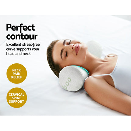 Giselle Bedding Memory Foam Neck Roll Pillow Bamboo Cover 3