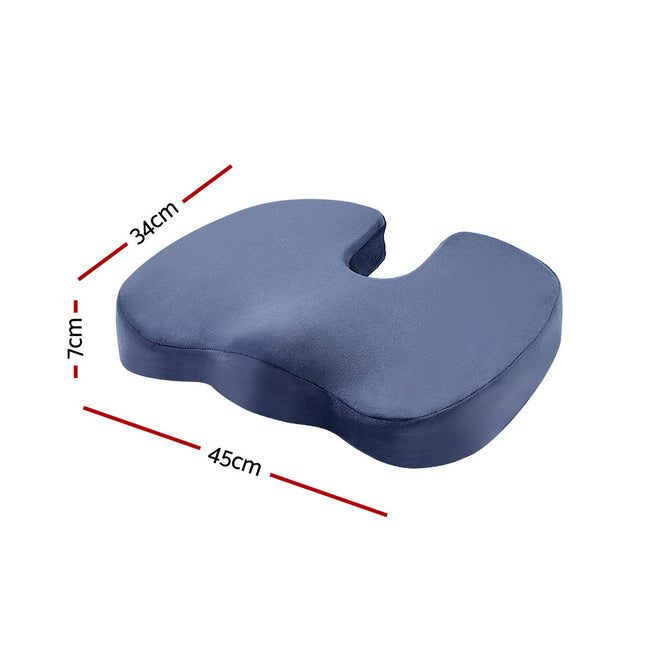Giselle Bedding Seat Cushion Memory Foam Pillow Back Pain Relief Chair Pad Blue 2