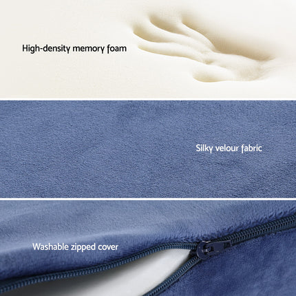 Giselle Bedding Seat Cushion Memory Foam Pillow Back Pain Relief Chair Pad Blue 5