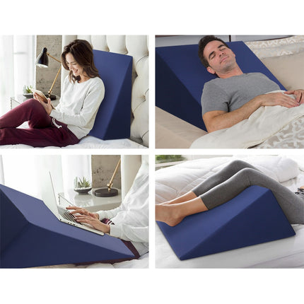 Giselle Bedding Wedge Pillow White & Blue 3
