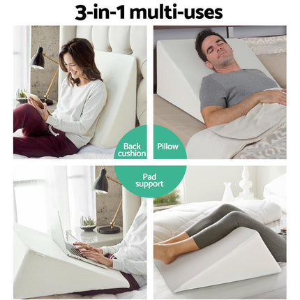 Giselle Bedding Wedge Pillow White Twin Pack 3