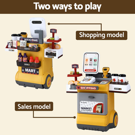 Keezi Kids Pretend Playset Supermarket Shopping Role Play Toy Cash Food 48PCS 5