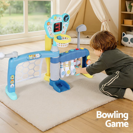Keezi Kids Basketball Hoop Stand Bowling Baseball Golf Game Sports Toys Set Blue 5