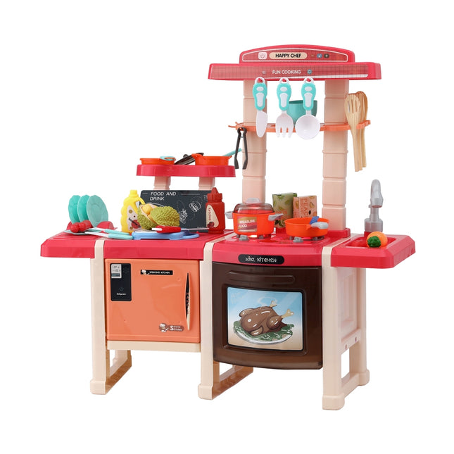 Keezi Kids Kitchen Pretend Play Set Cooking Sound Steam Light Function 2