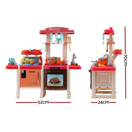 Keezi Kids Kitchen Pretend Play Set Cooking Sound Steam Light Function 3