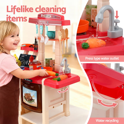 Keezi Kids Kitchen Pretend Play Set Cooking Sound Steam Light Function 7