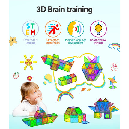 Keezi 60pcs Kids Magnetic Tiles Blocks Building Educational Toys Children Gift 4