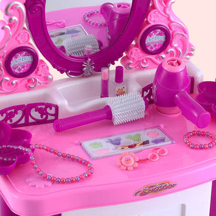 Keezi Kids Pretend Makeup Play Set Dressing Table Chair Girls Toys Children 6