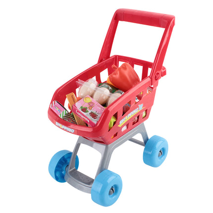 Keezi Kids Pretend Role Play Supermarket 24 Piece Playset Cash Register Trolley 6