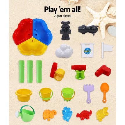 Keezi Kids Sandpit Pretend Play Set Outdoor Sand Water Table Beach Toy 6