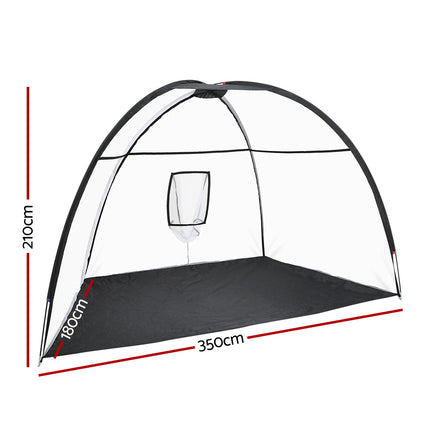 Everfit 3.5m Golf Practice Net Portable Training Aid Driving Target Tent Black 2