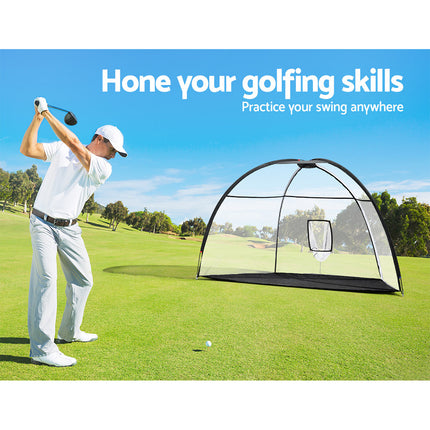 Everfit 3.5m Golf Practice Net Portable Training Aid Driving Target Tent Black 6