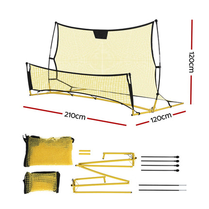 Everfit 2.1m Football Soccer Net Portable Goal Net Rebounder Sports Training Yellow 2