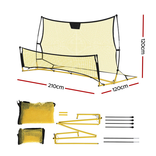 Everfit 2.1m Football Soccer Net Portable Goal Net Rebounder Sports Training Yellow 2