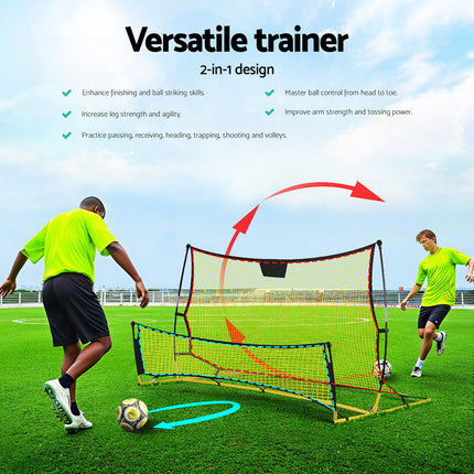 Everfit 2.1m Football Soccer Net Portable Goal Net Rebounder Sports Training Yellow 4