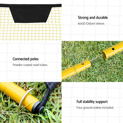 Everfit 2.1m Football Soccer Net Portable Goal Net Rebounder Sports Training Yellow 6