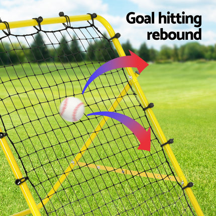 Everfit Baseball Soccer Net Rebounder Football Goal Net Sports Training Aid Yellow 4