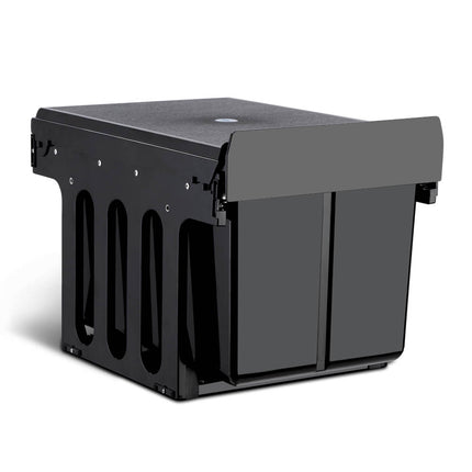 Cefito Pull Out Bin Kitchen Double Basket 2X15L Black 3