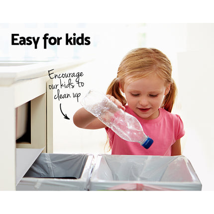 Cefito Pull Out Bin Kitchen Double Basket 2X15L White 4
