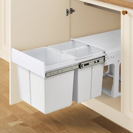 Cefito Pull Out Bin Kitchen Triple Slide Garbage Rubbish Bins Basket White 31L 7
