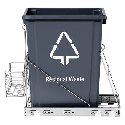 Cefito Pull Out Bin Kitchen Cabinet Slide Garbage Rubbish Bins Basket 40L Grey 3