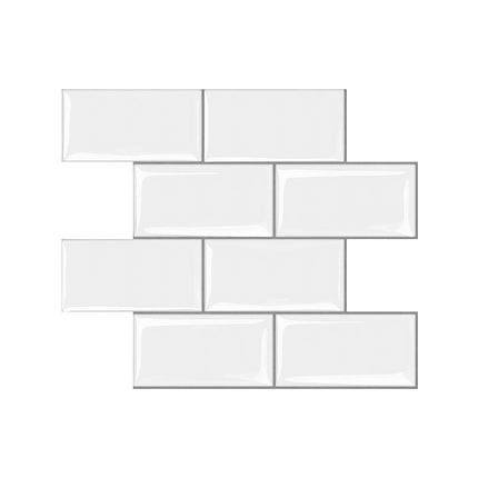Artiss 3D Peel and Stick Wall Tiles Self Adhesive Subway Backsplash 10 Sheets, White 4
