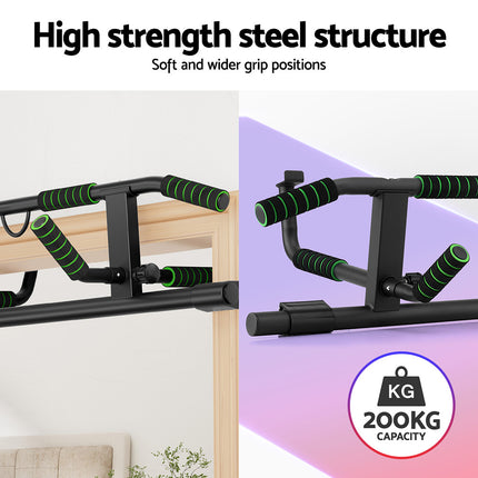 Multi-Grip Pull Up Bar Doorway Chin Up Horizontal Bar Home Gym Workout 101cm Length 5