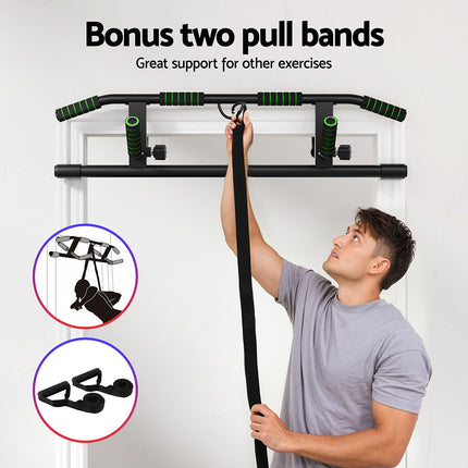 Multi-Grip Pull Up Bar Doorway Chin Up Horizontal Bar Home Gym Workout 101cm Length 6