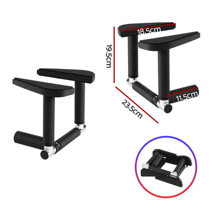 Everfit Pull Up Bar Chin Up Grips Foldable Doorway Gym Portable Black 2