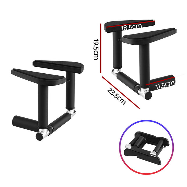 Everfit Pull Up Bar Chin Up Grips Foldable Doorway Gym Portable Black 2