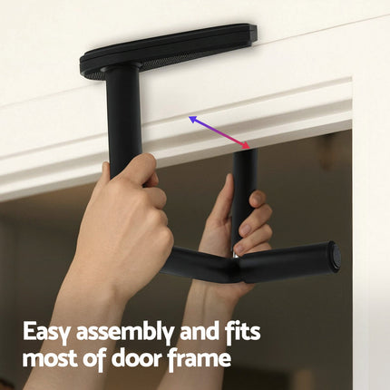 Everfit Pull Up Bar Chin Up Grips Foldable Doorway Gym Portable Black 5