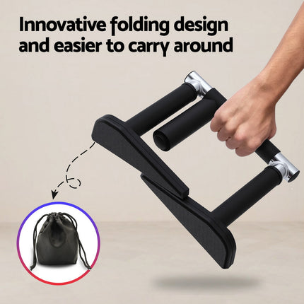 Everfit Pull Up Bar Chin Up Grips Foldable Doorway Gym Portable Black 6