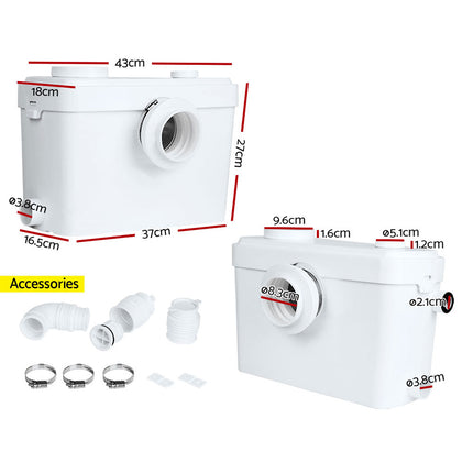 Giantz Macerator Sewerage Pump Waste Water Marine Toilet Disposal Unit Laundry 2