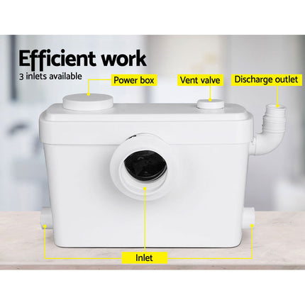 Giantz Macerator Sewerage Pump Waste Water Marine Toilet Disposal Unit Laundry 3