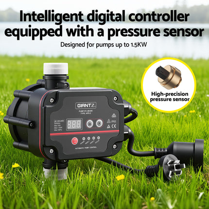 GIANTZ Digital Water Pump Controller 16A 1.5kW Max High Power Pressure Switch Adjustable 10Bar IP65 5