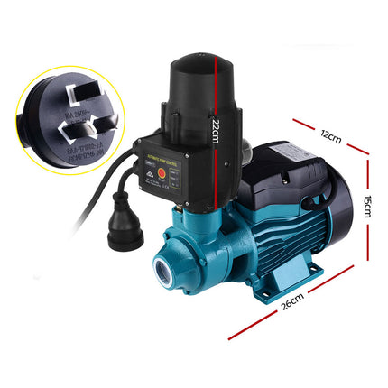 Giantz Peripheral Water Pump Garden Boiler Car Wash Auto Irrigation QB60 Black 2
