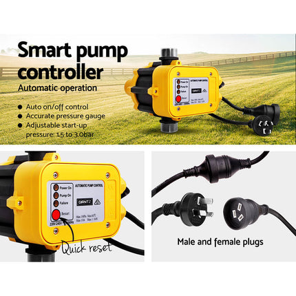 Giantz Peripheral Water Pump Garden Boiler Car Wash Electric Irrigation QB60 Yellow 6