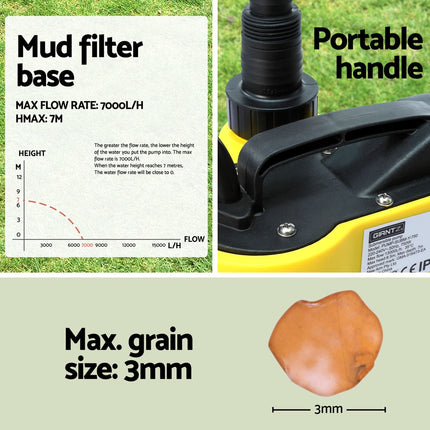 Giantz Garden Water Submersible Pump 400W Dirty Bore Sewerage Tank Well Steel 6