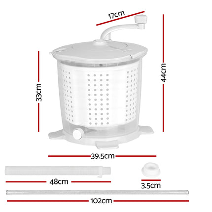 Devanti Portable Washing Machine Manual Spin Dryer Compact for Camping Caravan Apartment 2
