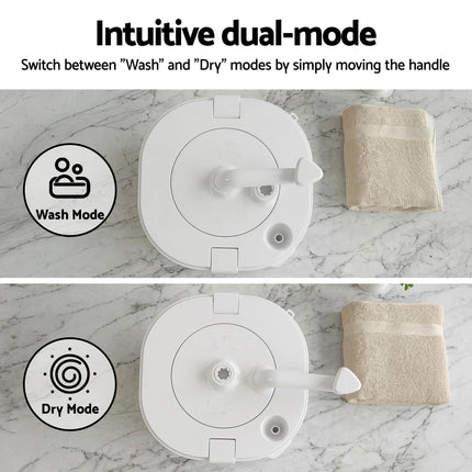 Devanti Portable Washing Machine Manual Spin Dryer Compact for Camping Caravan Apartment 6