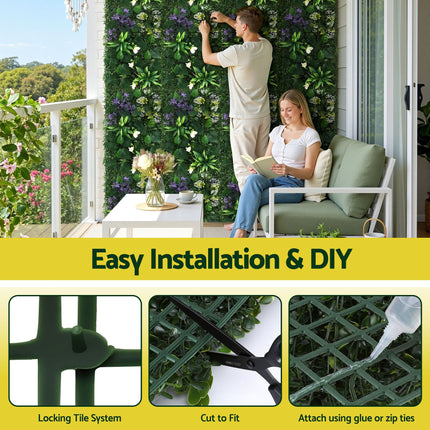 Gardeon 4PCS Artificial Plant Wall Panels 40X60CM Boxwood Panel Hedge Grass Backdrop Backyard Green Decor 5