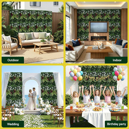 Gardeon 4PCS Artificial Plant Wall Panels 40X60CM Boxwood Panel Flower Backdrop Backyard Green Decor 7