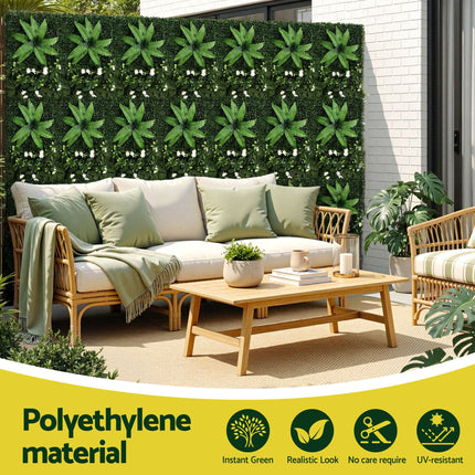 Gardeon 4PCS Artificial Plant Wall Panels 40X60CM Boxwood Panel Leaf Backdrop Backyard Green Decor 4