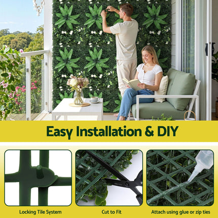Gardeon 4PCS Artificial Plant Wall Panels 40X60CM Boxwood Panel Leaf Backdrop Backyard Green Decor 5