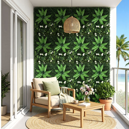 Gardeon 4PCS Artificial Plant Wall Panels 40X60CM Boxwood Panel Leaf Backdrop Backyard Green Decor 8
